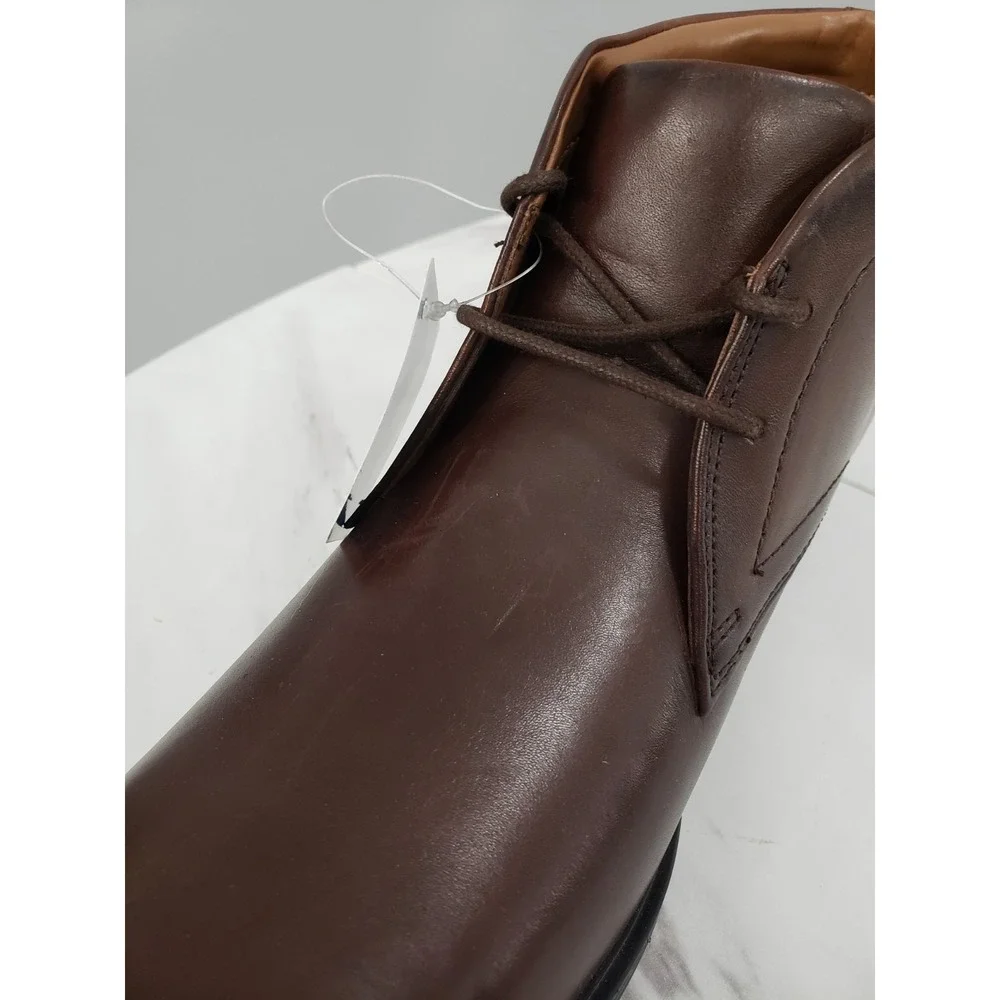 NEW NO BOX SIZE 9.5 -Clarks Whiddon Mid Mens BROWN Leather Lace Up Chukkas Boots